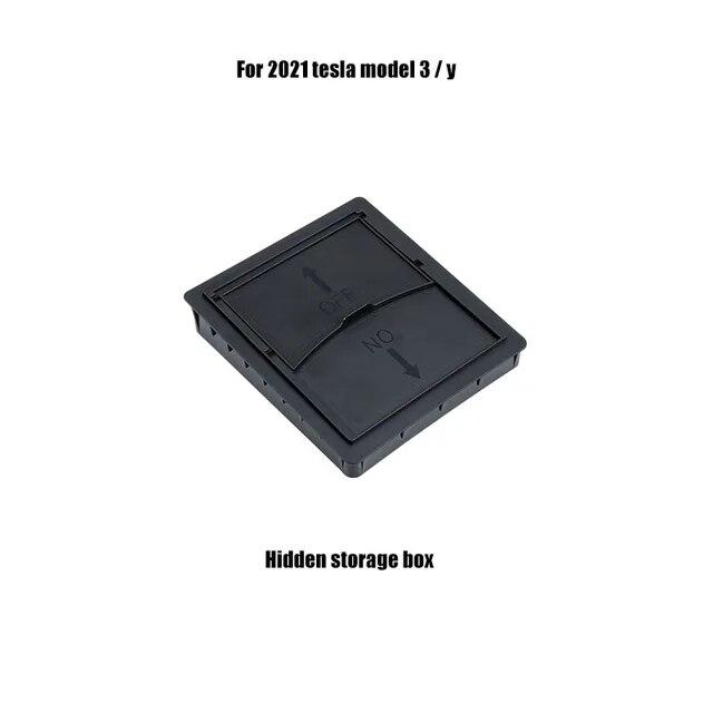 Car Central Armrest Storage Box For Tesla Model 3 / Y  2022 2023 Hidden Box Cup Holder Flocking Organizer Containersr
