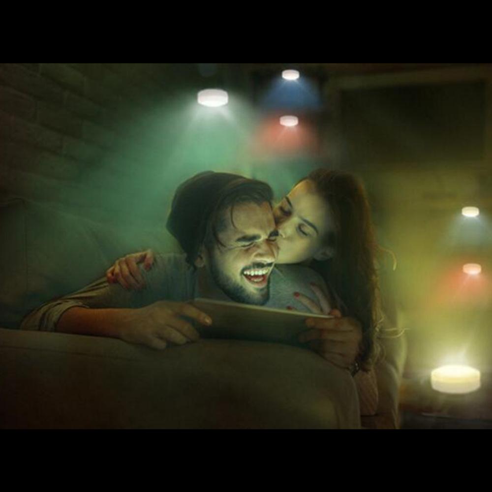 3Pcs Wireless RGB LED Lights Under Cabinet Closet Shelf Counter Lamp with Remote