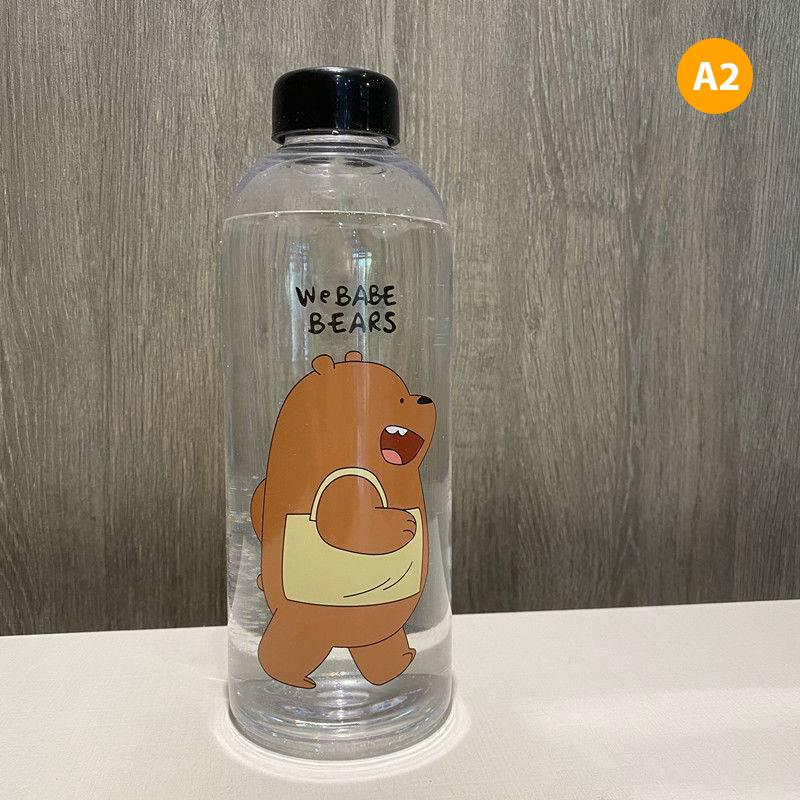 

Cute Panda Bear Cup Plastic Transparent Frosted Cartoon Drinkware Waterbottle with Straw Leak-proof Cups 1000ml