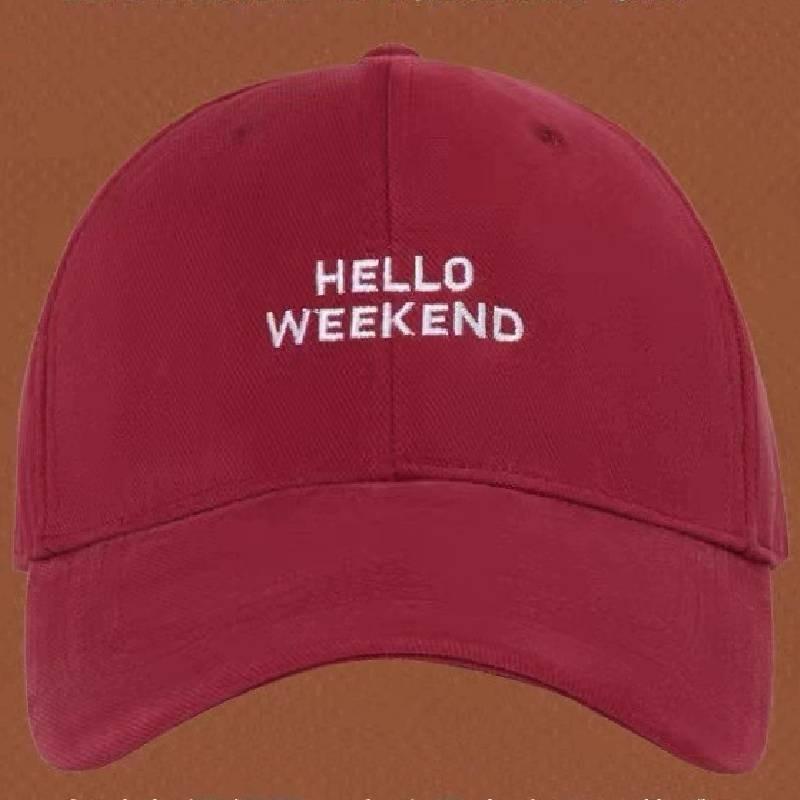 Letter Hello Embroidered Weekend Baseball Cap Peaked Caps Breathable Hat Gifts