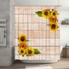 Modern Farmhouse Style Sunflower Bath Shower Curtain Waterproof Polyester Fabric Decorative Printing For Bathroom Accessories Se