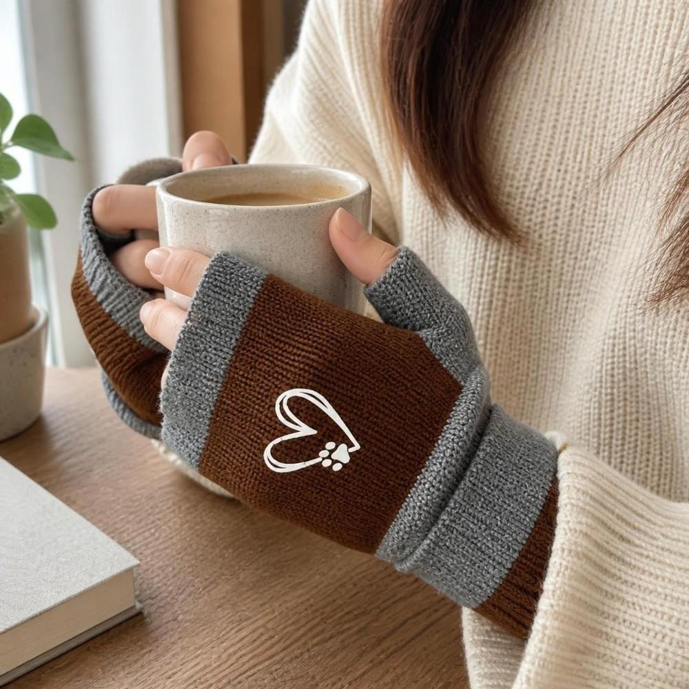 Trendy Fingerless Gloves Elastic Cuffs Knitted Decorative Gloves Warm Gloves Sleeve Covers Daily