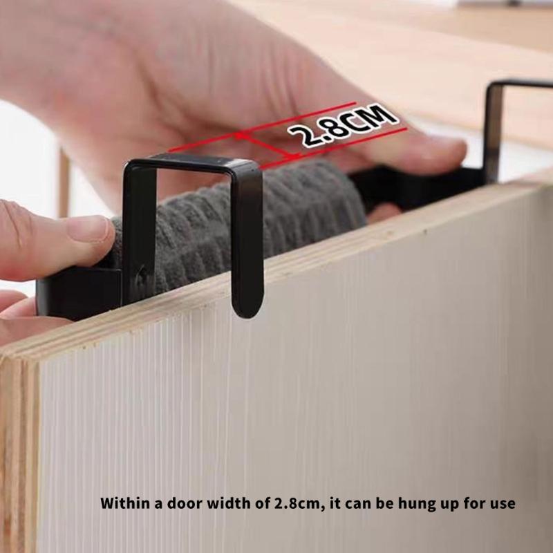 Over The Door Hanger Metal Construction Rustproof Towel Holder For Small Spaces Kitchen Bathroom Bedroom Storage