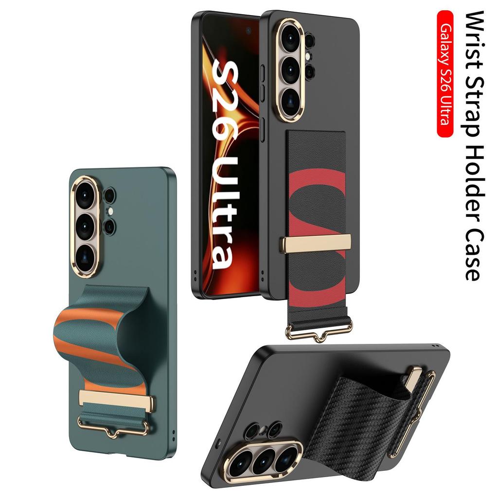 Samsung S26 Ultra-Thin Drop-Proof Wrist Strap Case: Fashionable, Solid Color, Fine Hole Design