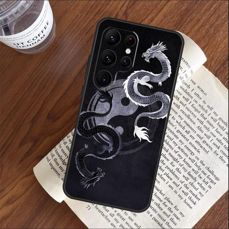 Dragon Dark Theme Case For Samsung Galaxy S25 S24 S23 S22 S21 Ultra S9 S10 S20 Plus S24 FE Funda Cover Shell