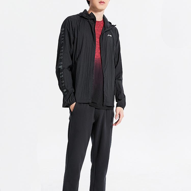 Li Ning Letter Print Sports Jacket Men Jacket Black AFDQ205-4