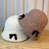 Bow Fisherman's Hat Children Autumn and Winter Warm Bucket Hat Lamb Wool Basin Hat