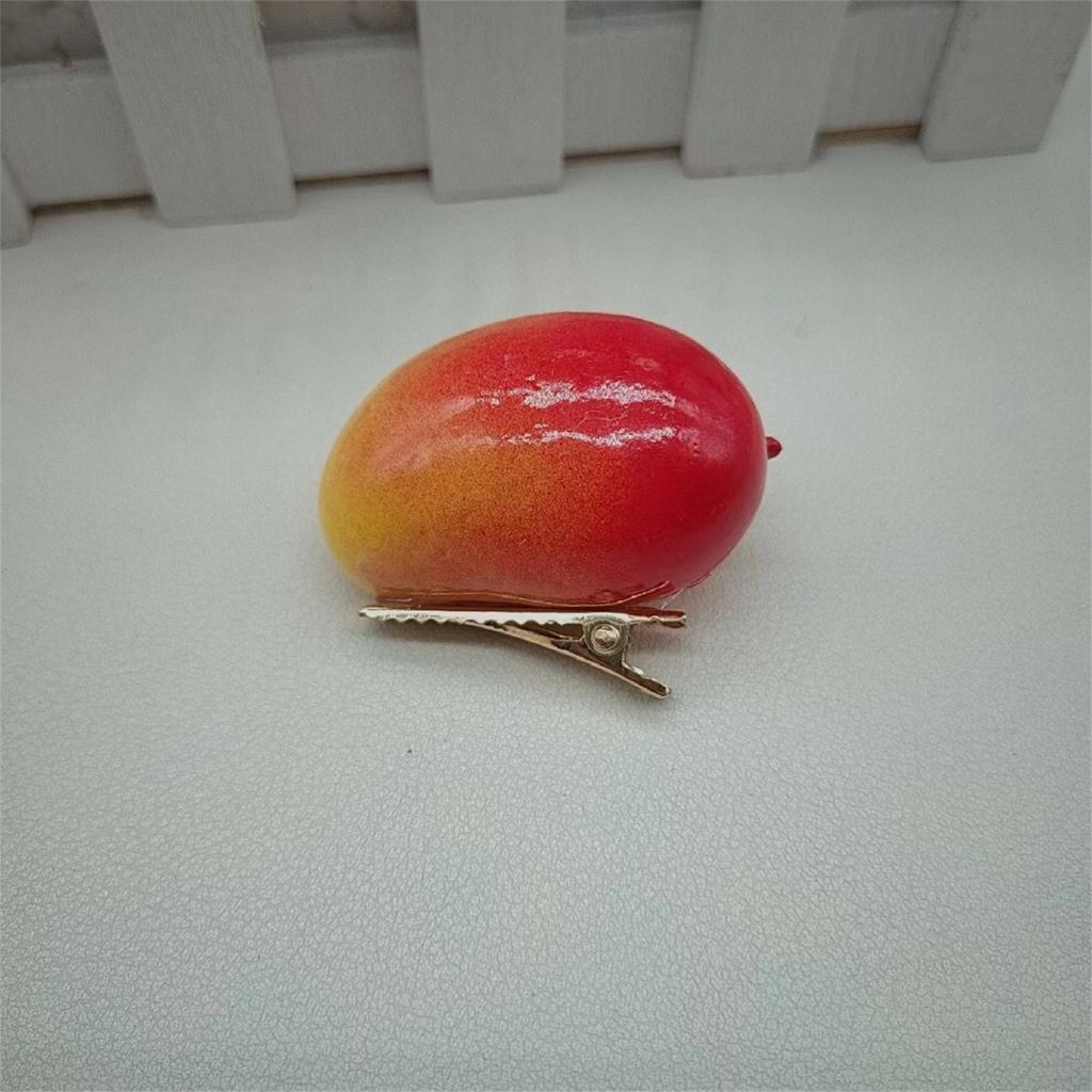 Set of 5 Fashionable Hair Jewelry 3D Mango Hairpins Tropical Fruit Hair Clip Soft Suitable for Daily Wear and Parties