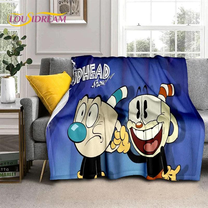 Cuphead Mugman 3D Game Gamer HD Blanket,Soft Throw Blanket for Home Bedroom Bed Sofa Picnic Travel Office Cover Blanket Kid Rest