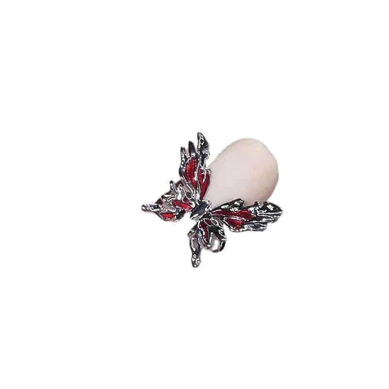 Women's Red Butterfly Adjustable Luxury Ring - French Design