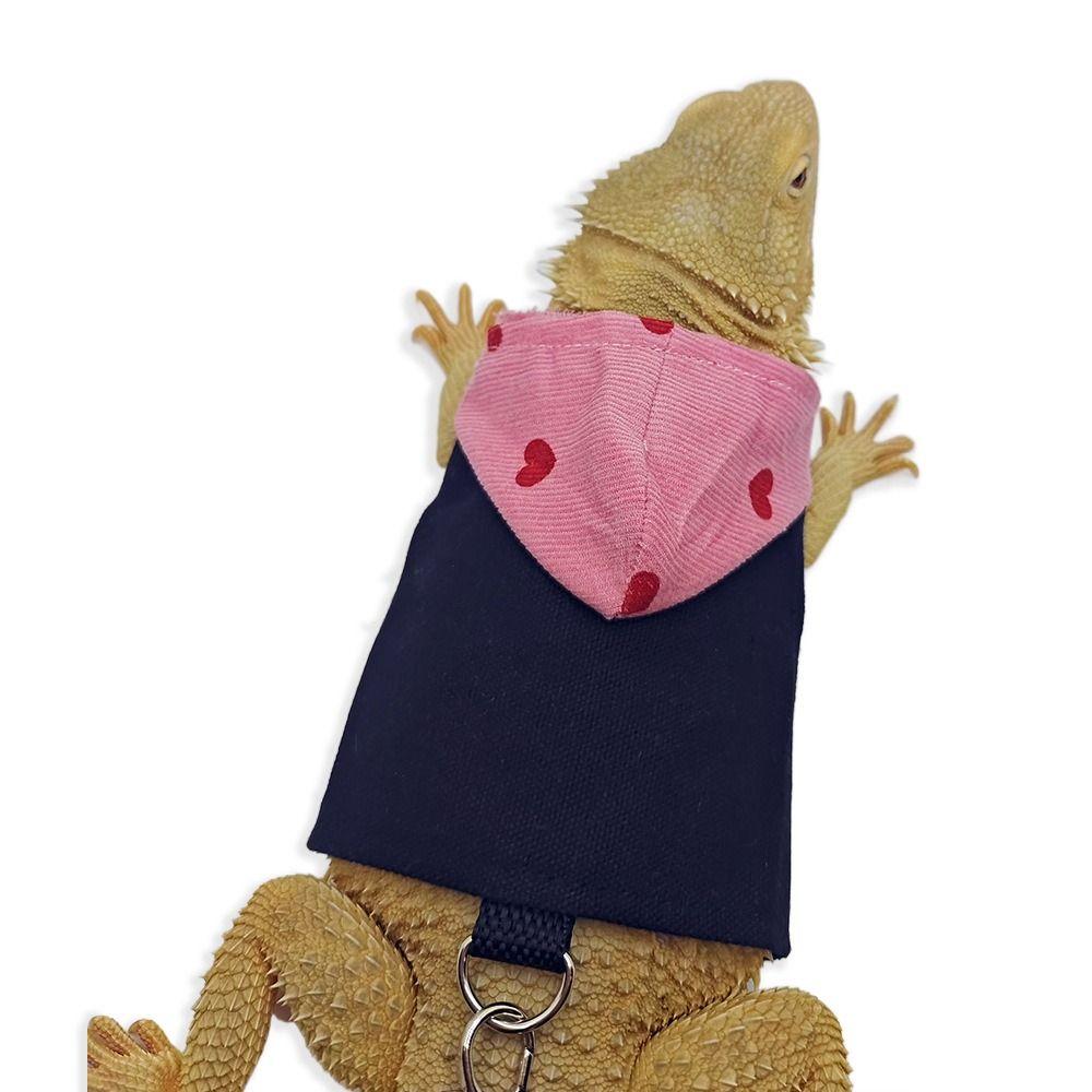 Adjustable Lizard Rope Bearded Dragon Lizard Hoodie Canvas Colorful Reptile Outdoor Chest Harness Comfort with Leash
