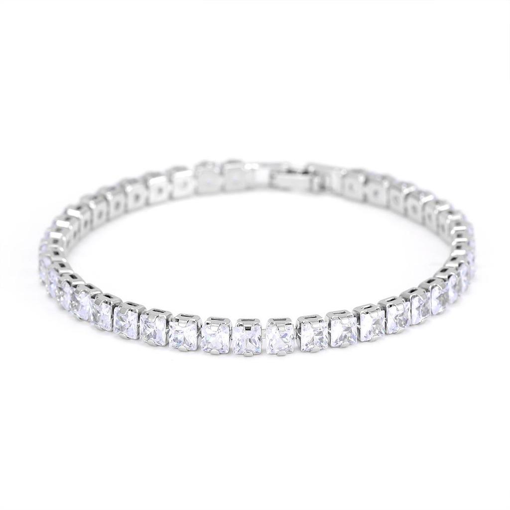 Copper Micro-Inlaid Zircon Square Tennis Bracelet - High-End Fashion Jewelry