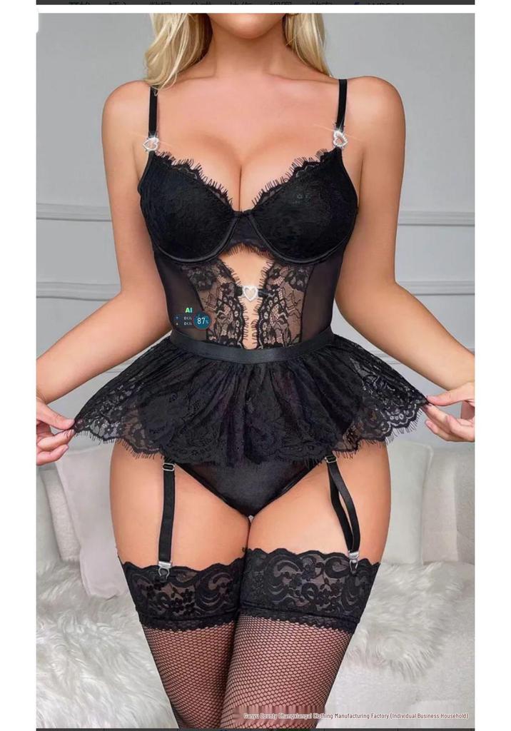 European & American Erotic Lace Garter Lingerie - Sexy Flirty Design