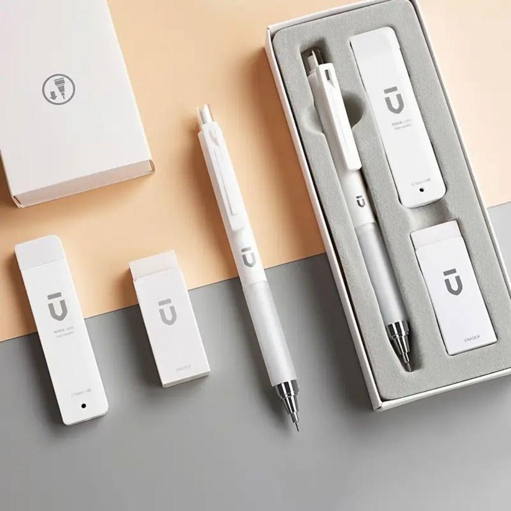 Plastic Automatic Pencils Students Stationery 0.7mm Eraser Pencils Gift Box