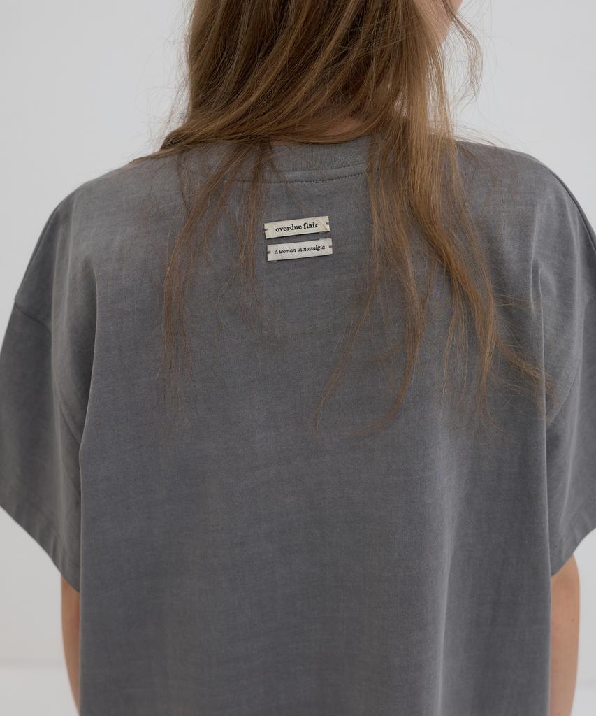 Obeodyupeulleeo New Vintage Printing T-Shirt_Charcoal