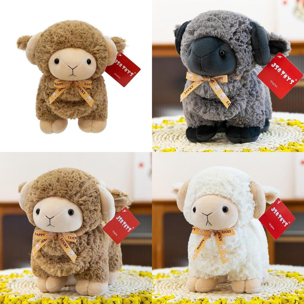 Jsqtoys Sheep Cute Plush Doll With Bow Decoration And Pp Cotton For Gift Kids