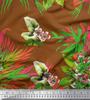 Soimoi Cotton Cambric Fabric Leaves & Lily Flower Print Sewing Fabric Metre 42 Inch