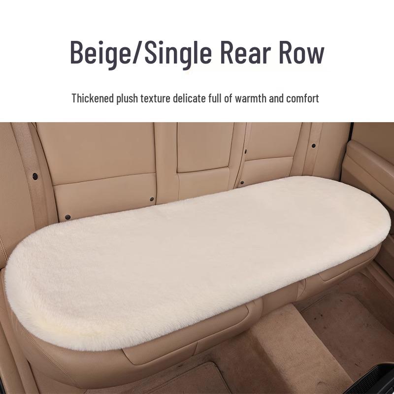 Universal Plush Car Seat Cushion - Thick, Warm, Non-Slip Rabbit Hair for Autumn & Winter