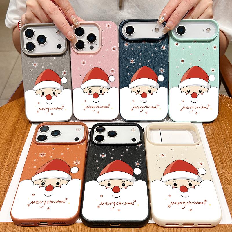 Festliches Guckender Weihnachtsmann Design Schutzhülle für iPhone 17 Pro Max Air 16 15 14 13 Muster TPU Weiche Handyhülle Abdeckung