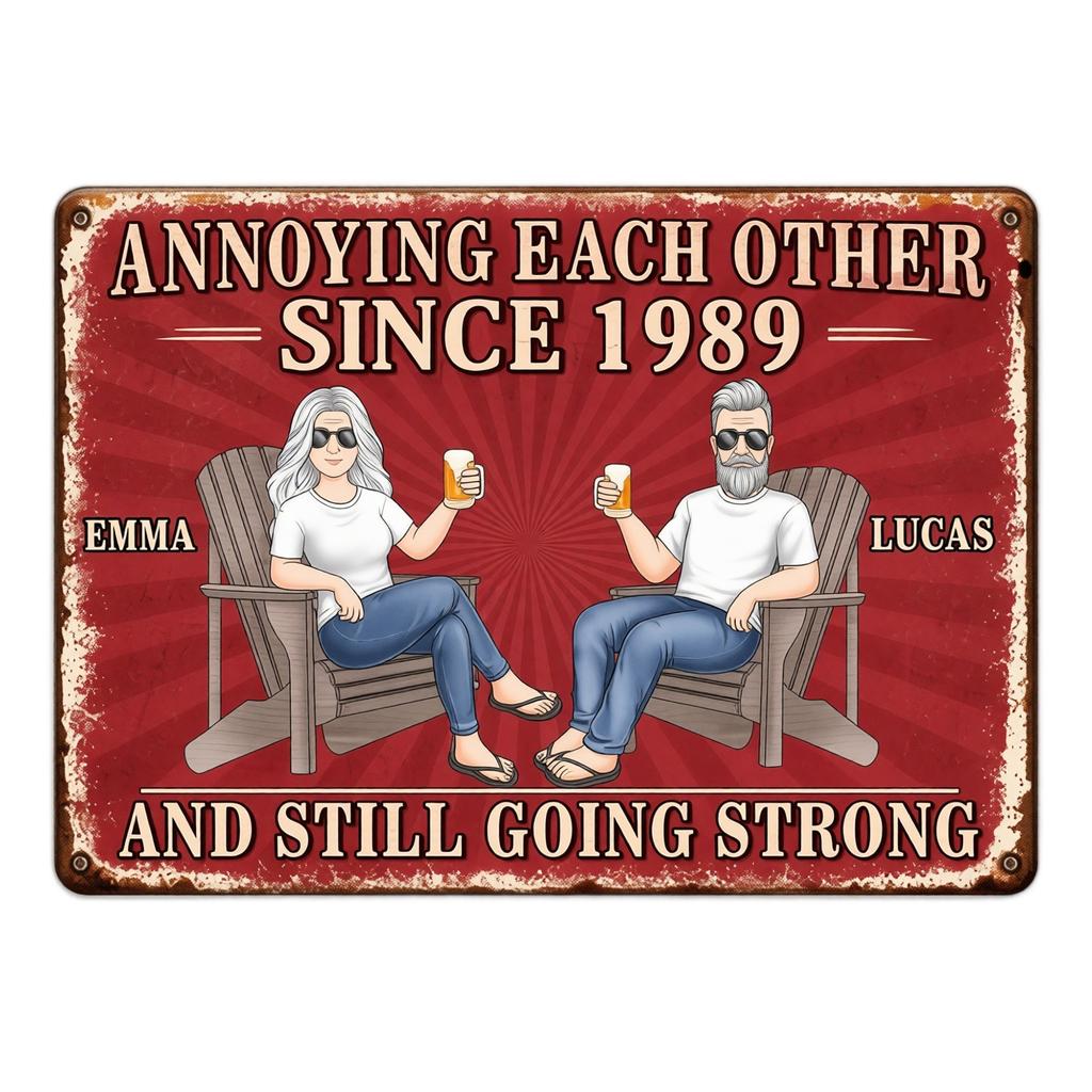 Funny Couple Sign - 3040 cm Decorative Wall Plaque for Home, Kitchen, Bedroom - Gift for Husband and Wife