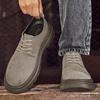 Sapatos Masculinos de Cadarço em Couro Respirável: Botas Casuais, Modernas, Que Aumentam a Altura, Resistentes ao Desgaste, com Solado Macio