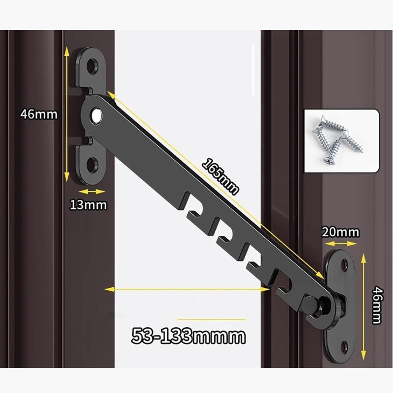 2pcs Heavy Duty Window Limiters Multiple Angles Control with Security Lock Window Clamp Set Suitable for Various Window
