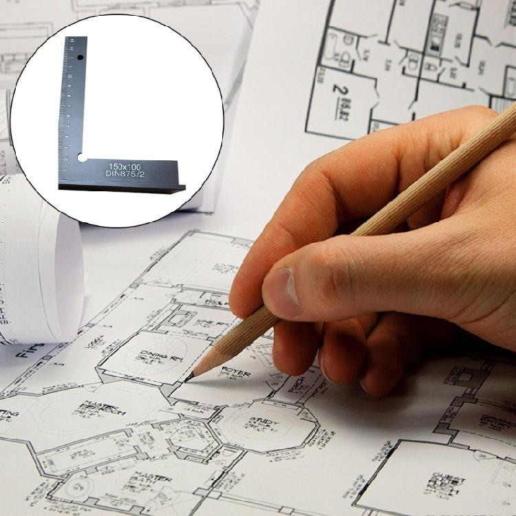 Right Angles Ruler Positioning Block Layout Tool Aluminium Square with Seat Precision Woodworking Ruler Measuring Tool