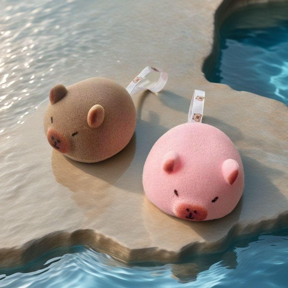 Wash Blistering Capybara Bath Sponge Ball Cartoon Animal Body Exfoliate Bubble Sponges Cleaning Brush Bubble Sponges Eggplant