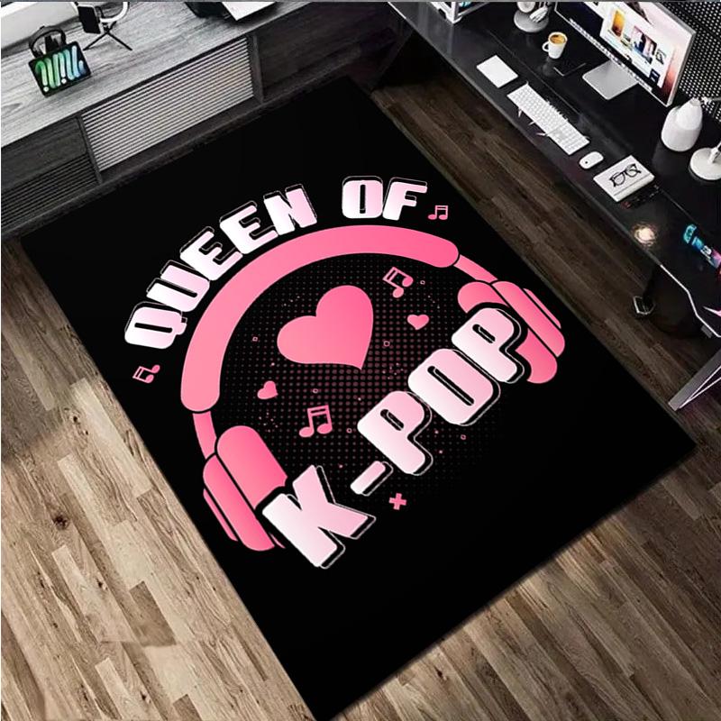 1Pc K Pop Print Rug - Home Decoration Carpet For Living Room Bedroom Flooring Computer Chair Area Rug