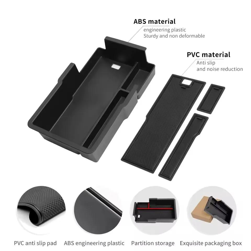for Chevrolet Chevy Equinox 2025 Center Console Armrest Storage Box Organizers Tray Tidying Black Car Accessories