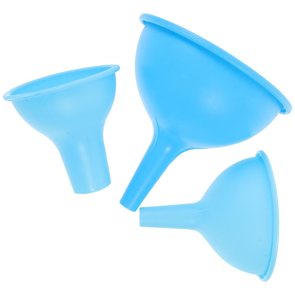 3Pcs Silicone Kitchen Funnel Set Wide Mouth Bottle Filling Funnel for Oil Sauce Wine Easy Transfer Reusable Cooking Utensil