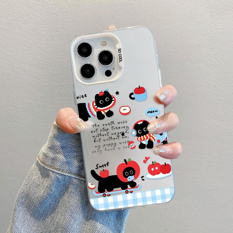 

Cartoon Animal Cute Apple Cat Laser Phone Case For iPhone 15 14 Pro Max Plus 17 16 Pro Max Air 13 12 Mini 11 Pro Max Back Covers iphone 13Mini