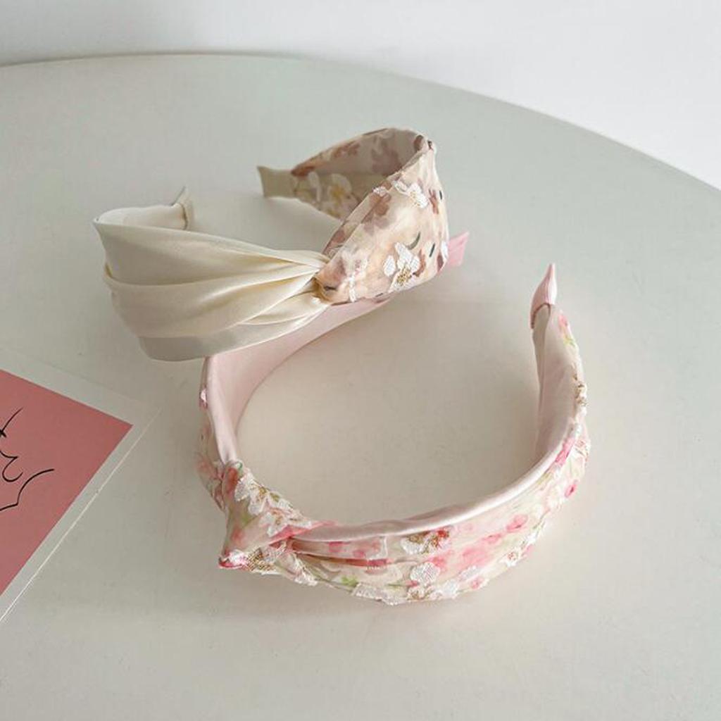 PROLY New Fashion Headband For Women Wide Side Flower Hairband Fresh Light Color Turban Girls Hair Accessories