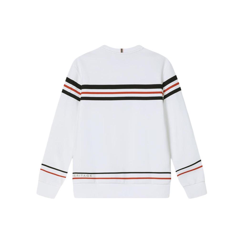 FILA Heritage Striped Crewneck Sweatshirt Men Sweatshirt Standard-White F11M411204F-WT