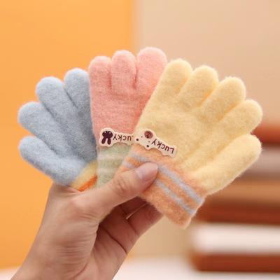 Gants pour enfants automne et hiver chauds bébé hiver tout-petits garçons filles enfants épaissis mignons 3-6 ans mains à cinq doigts
