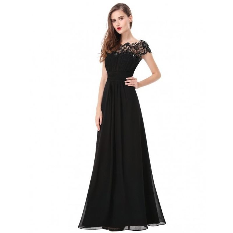 

Women Lace Party Evening Dress Fashion Female Lace Dress Bridesmaid Evening Dress Black S