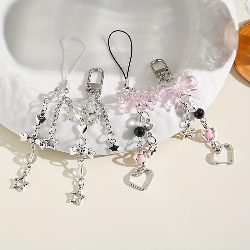 1pc of Acrylic New Bow Keychain Pendant, 2D Flat Creative Love Five-Pointed Star Decoration, Sweet Girl Backpack Charm for Kpop Fans