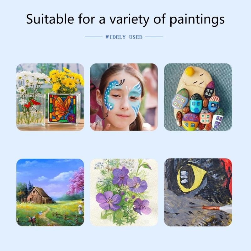 5Pcs Detail Paint Brush for Acrylic Watercolor Gouache Oil Face Painting Model Figurine Artwork Miniature Paint Brush