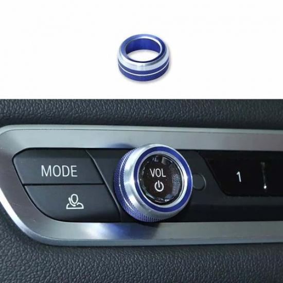 Fit For BMW X5 G05 Blue Aluminum Button Cover Car Console Volume Switch -21