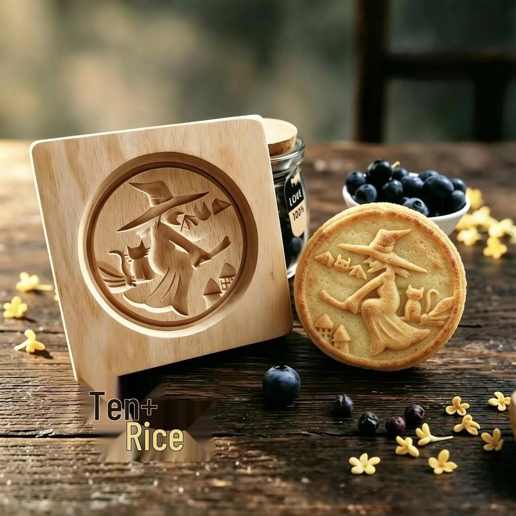 Wooden Gingerbread and Shortbread Cookie Mold Cutter