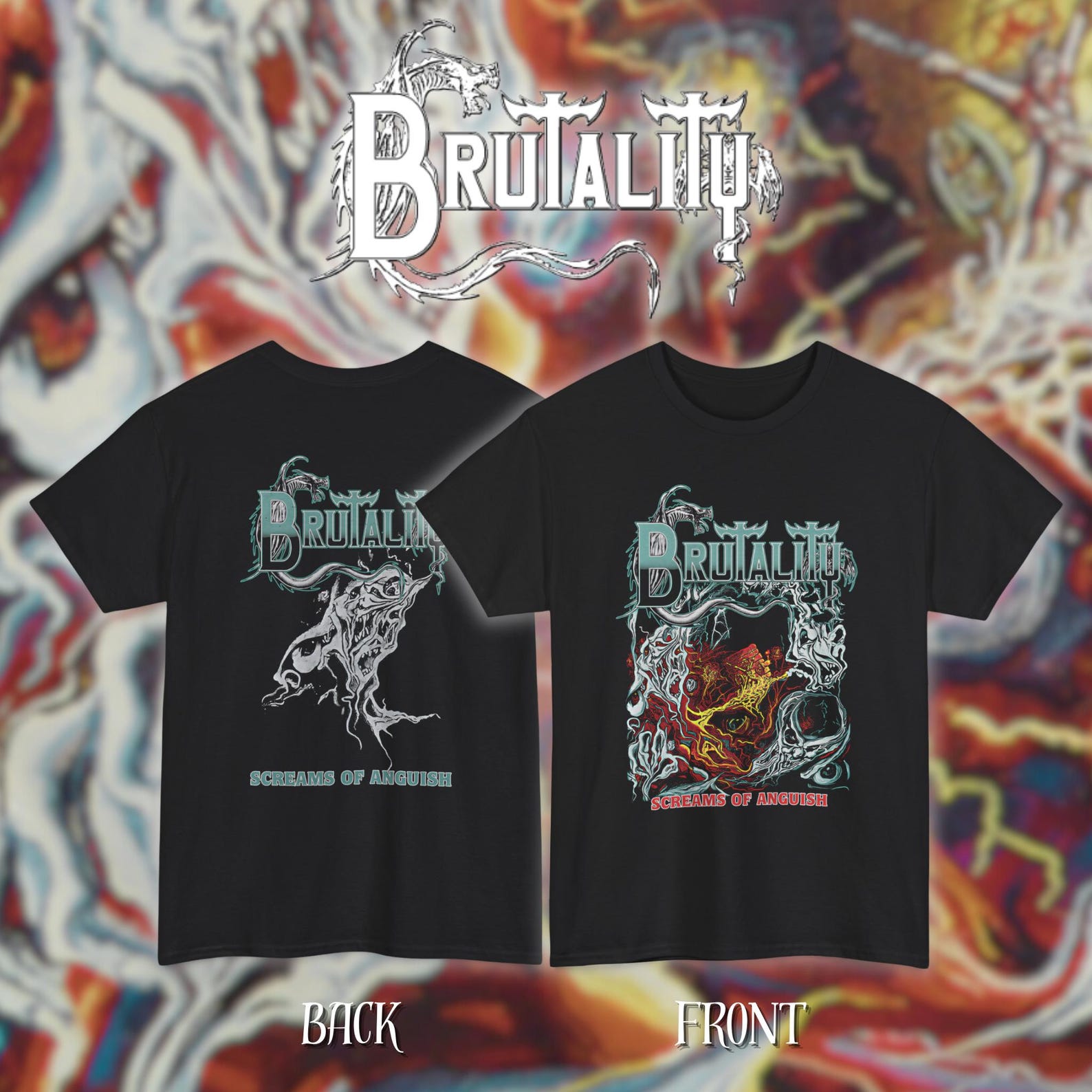 Brutality - Screams Of Anguish | Gildan Heavy Cotton Tee | Size- S, M, L, XL, 2-3 XL L