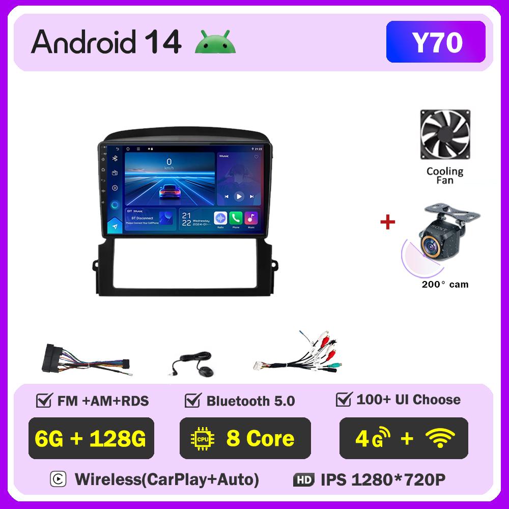 Android 14 For Kia Sorento BL 2002 2003 2004 2011 Car Multimedia Video Player Touch Screen Smart Car Systems GPS Navigation Wifi