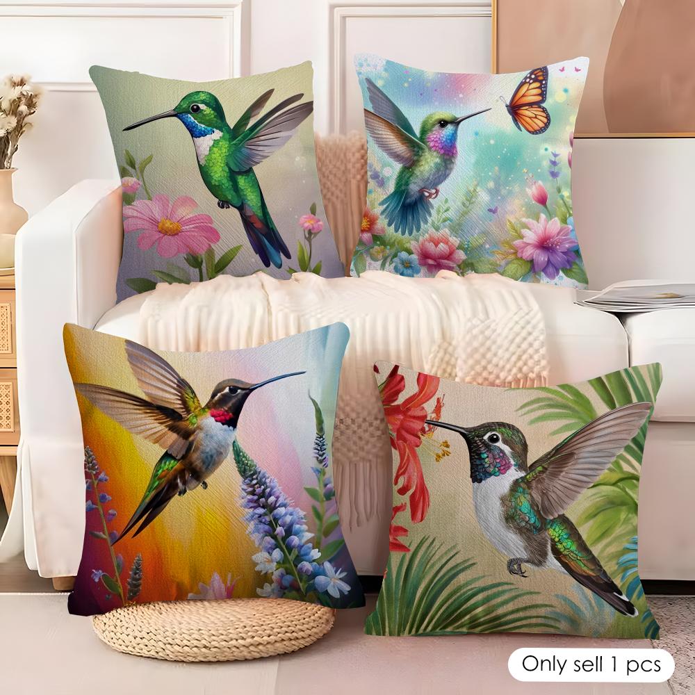 Funny Plant and Bird Cushion Cover Soft Plush Fabric DoubleSided Printed Cushion Covers for All Seasons Modern HomeDecor Gift