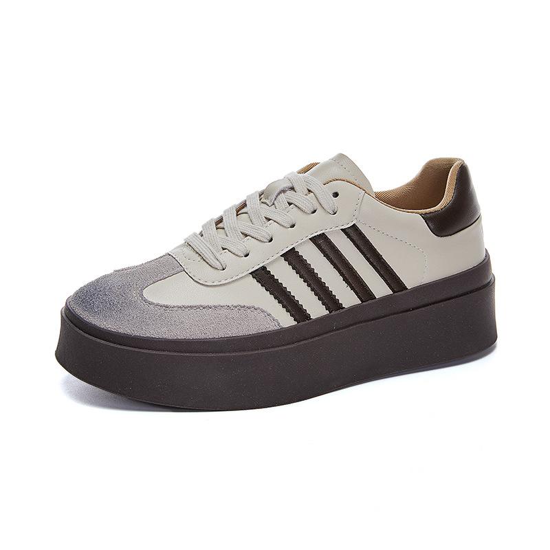 Retro German training shoes versatile platform heightening board shoes 2025 spring new little white shoes women's biscuit shoes women's tide