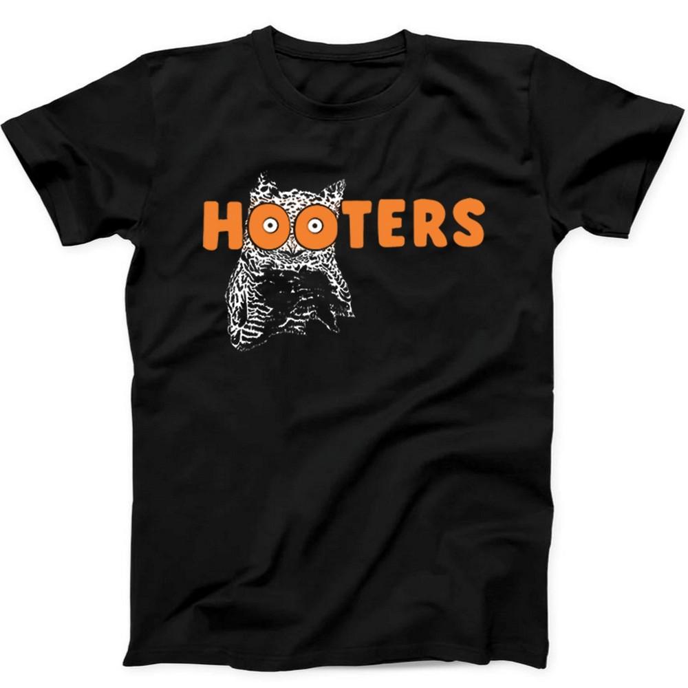 Hooters Owl Boobs America USA Waitress Bird Funny Gift Tee Black T Shirt 515 Unisex T-Shirt S