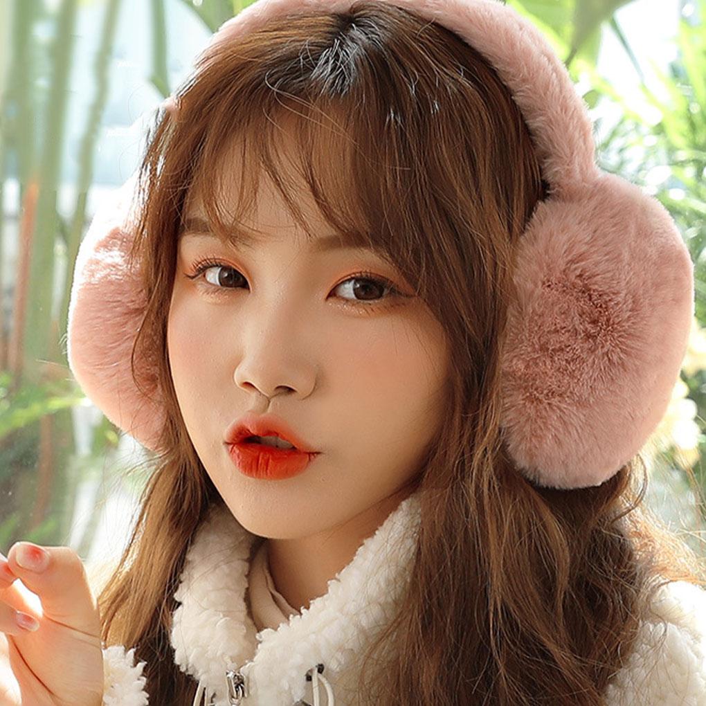 Plüschiges Winter-Must-Have Schwarze Ohrenwärmer für Damen Warm und stilvoll Winter-Ohrenwärmer für Damen