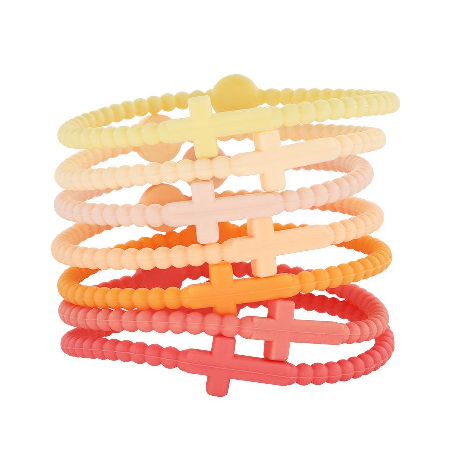 Hot-Selling Silicone Macaron Cross Bracelet for Kids & Adults