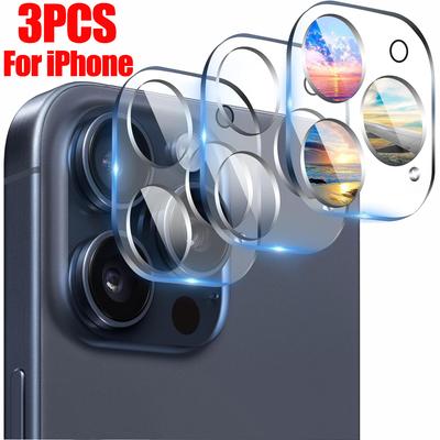 3PCS Full Cover Protector κάμερας για iPhone 16 15 14 13 12 11 Pro Max Lens Protective Glass iPhone15 16 Plus 13 Mini Camera Film