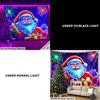 Christmas Santa Claus Fluorescent Tapestry Outer Space UV BlackLight Tapestry, Wall Hanging For Living Room Bedroom Office Home Decor