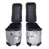 Motorcycle Side Case Universal Fit Aluminum Alloy 28L Left Right Hard Saddlebag Box with Support Rack Lock Handle for